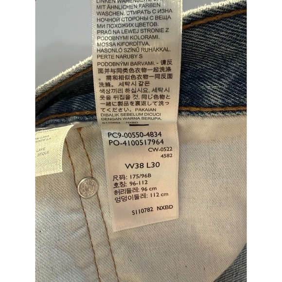 Levi's Mens 550 Jeans Straight Relaxed Fit Blue Denim Casual Classic 38 X 30 - Picture 13 of 15